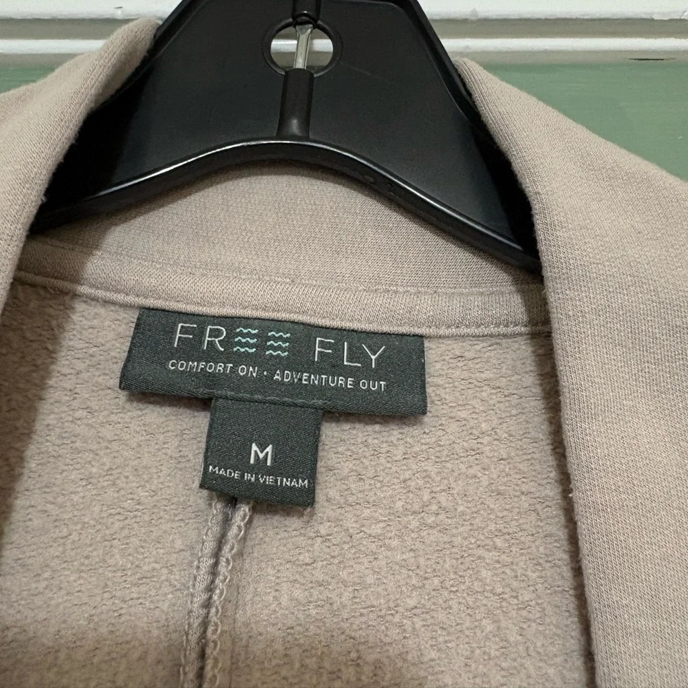 Free Fly Apparel Bamboo Thermal Fleece Cardigan Light Blue Women's Medium
